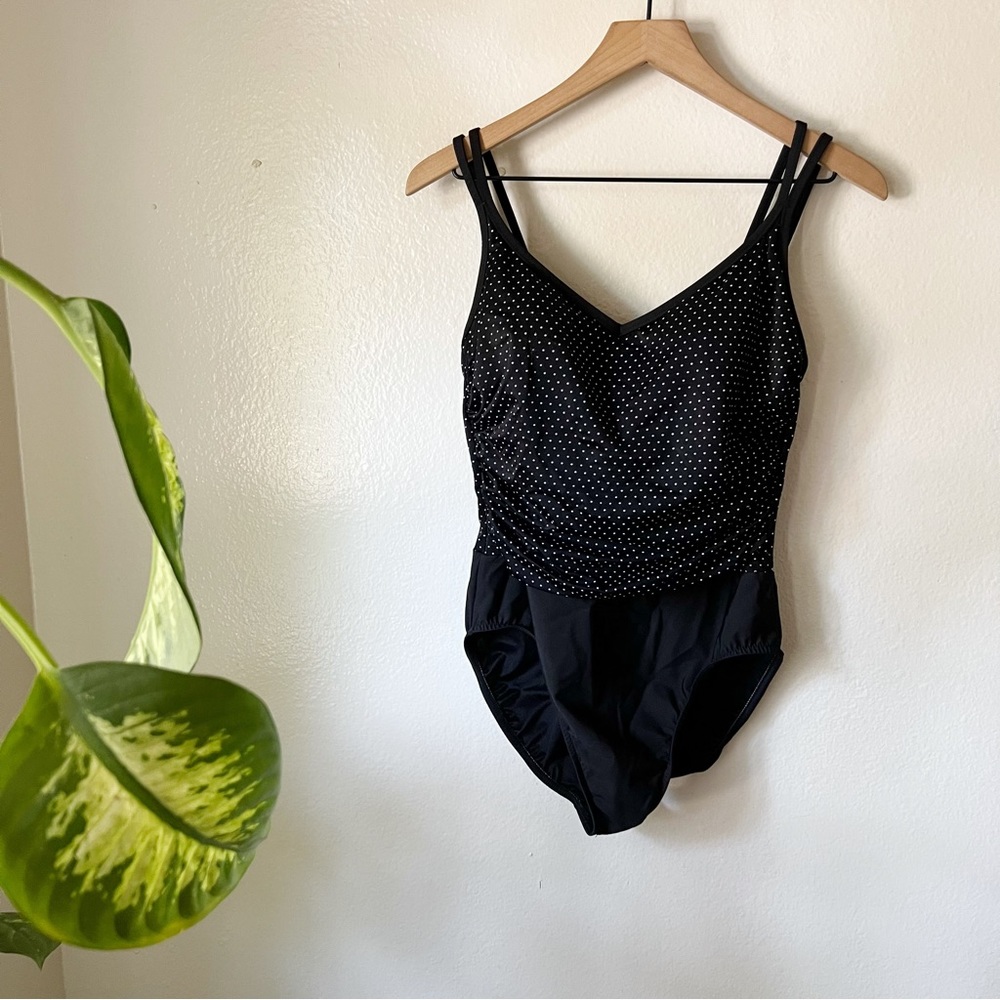 Trimshaper | Polka Dot Ruched One Piece Swimsuit
